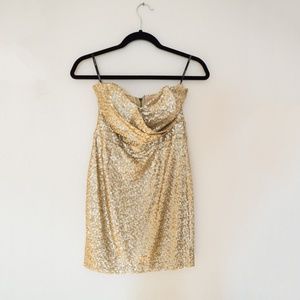 TFNC Gold Sequin Mini Dress